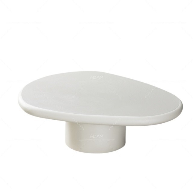 white modern oval coffee table-3